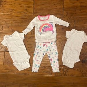 Baby girl pajamas 6 months with onesies